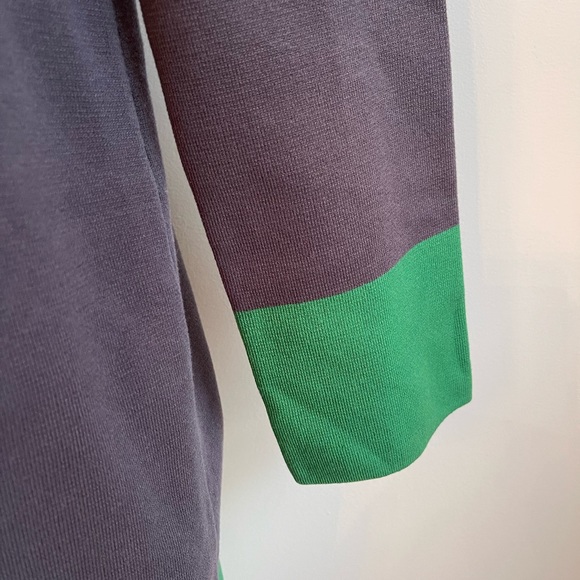 NWT BCBG Max Azaria Navy Blue Green Knit Beaded Tunic Dress Size Small - Picture 3 of 5